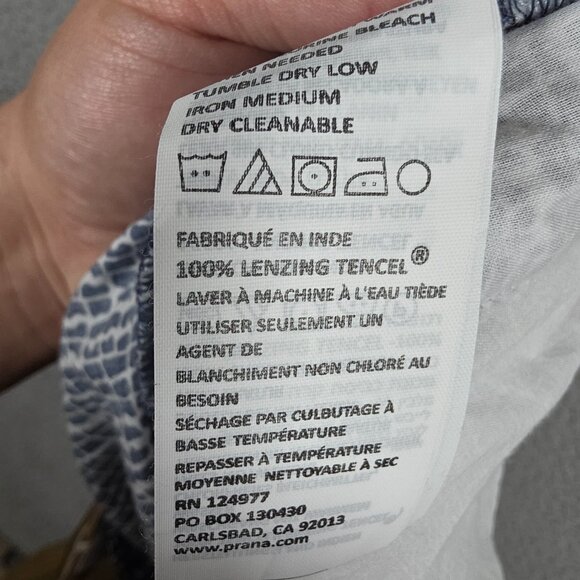 PrAna Tessie Shorts Womens Size Large Blue Thatch Black White Pull On Summer NWT - Picture 10 of 12